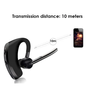

OOTDTY Black Business Bluetooth Earphone Ear Hook Earphone
