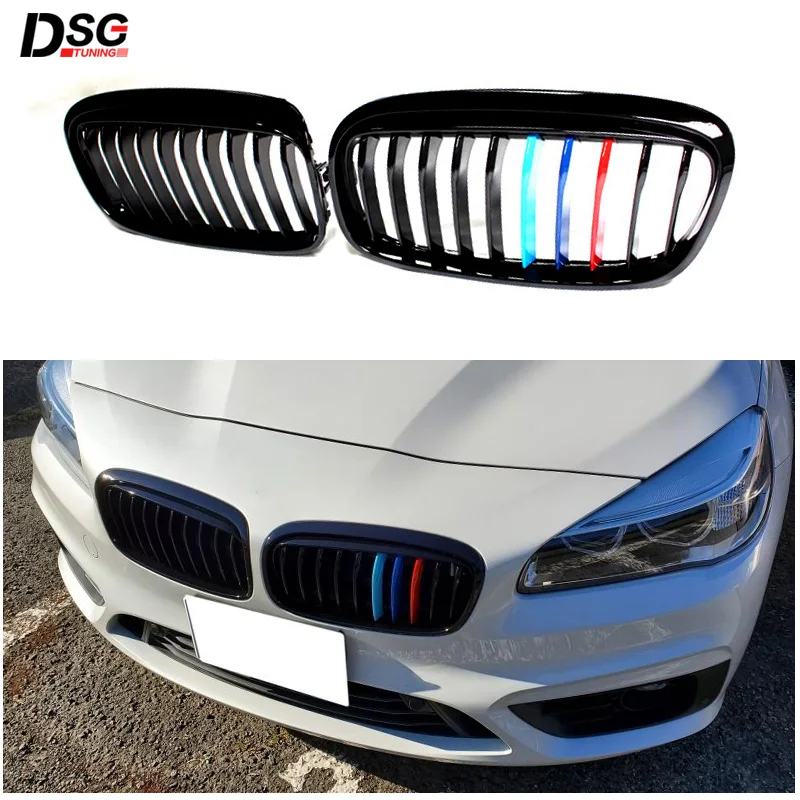 

Передний бампер для радиатора BMW 2 серии GT F45 F46 2015-2017, только для предварительно выпущенных радиаторов ABS, гоночные грили для автостайлинга, 2 шт./пара