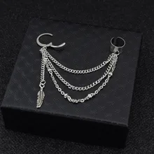  1 PC Stainless Steel Drop Earrings for Men/Women Star Moon Pendant Long Tassel Unisex Hoop Earrings Kpop Suga JIMIN Jewelry 