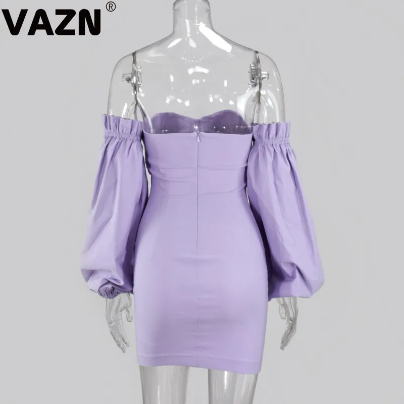 VAZN, с открытыми плечами, одноцветное, Бандажное, облегающее, вечерние, для ночного клуба, сексуальное, тонкое, молодежное платье, платье с коротким рукавом, женское платье