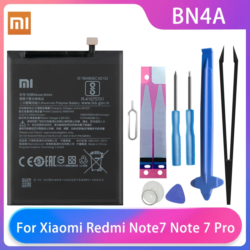 Аккумулятор для телефона Xiaomi Redmi Note 7 Pro BN4A 3900 мАч Бесплатные инструменты |