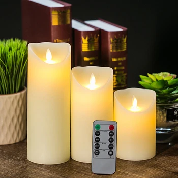 

3Pcs/ 1Pcs Candles Lights, LED Flameless Candles Light with Timer Remote Control Smooth Flickering Candle Light Battery Operated