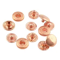 50sets Metal Snap Fastener Press Button 10mm Rose gold Fasteners Studs Canvas for Sewing Leather Craft Clothes Bags Handmade DIY 2