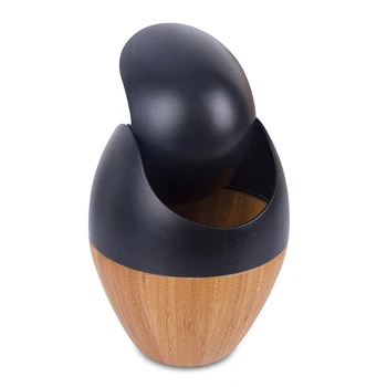 

Creative Waste Bins Mini Desktop Trash Can Wooden Garbage Dust Case Holder Rubbish Bin Rolling Cover For Office Home