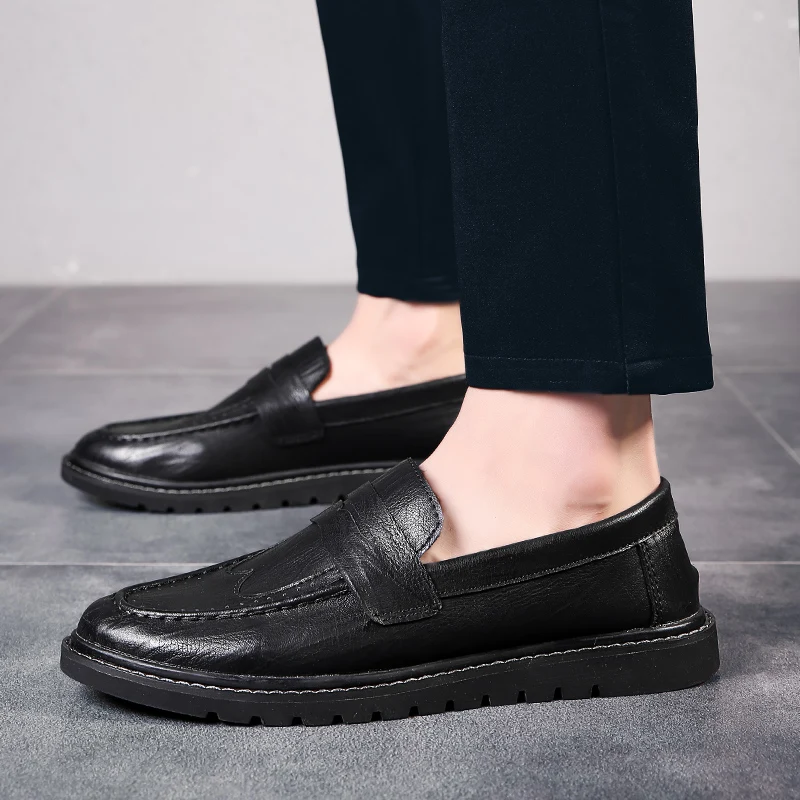 spring and autumn British style leather casual shoes men's shoes casual lightweight simple classic fashion business shoes