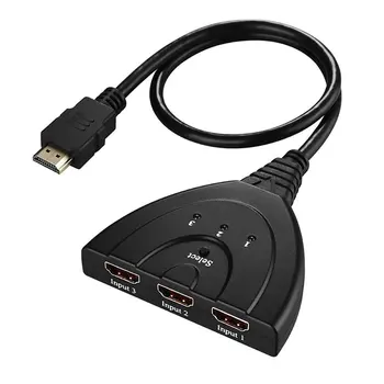 

High Performance HDMI 3-In 1-Out (3 to1) HDMI Auto Switch with 1.5 ft. Cable Support 3D automatic operation