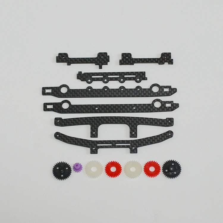 

Carbon Fiber Rack Set With Gears Run Backwards Kit for Mini 4WD Car Unlimited Track Car Row Gears Transmission Racing Car Model