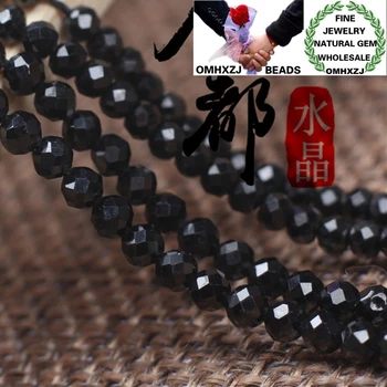 

OMHXZJ Wholesale ZB265 23 4 5 6mm DIY Bracelet Necklace Jewelry Accessories Components Natural Stone Fine Black Spinel Cut Beads