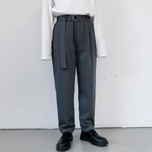 Новинка года; сезон весна-осень; однотонные свободные брюки с эластичной резинкой на талии; слегка эластичные модные повседневные брюки; цвет черный, серый, M-XL