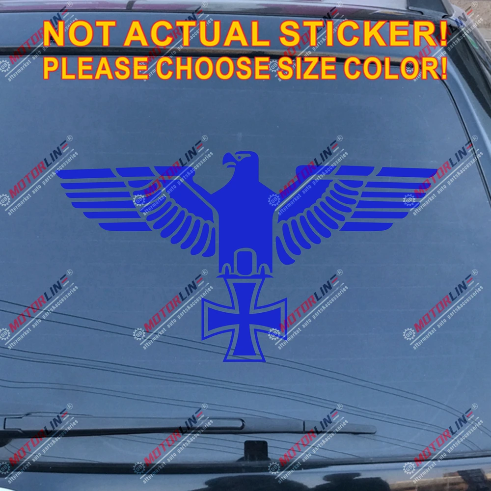 Бундесадлер райхсадлер Орел Железный крест наклейка WW2 немецкая армия выберите размер и цвет - Название цвета: Синий