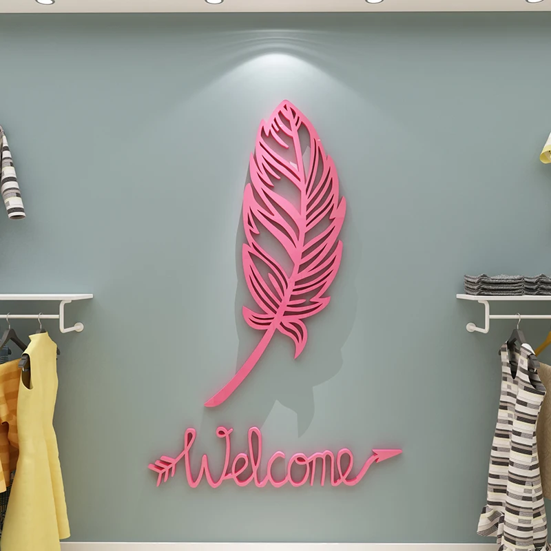 

Clothing Store Decoration Wall Stickers Bedroom Living Room Layout Glass Door Stickers Murals Cash Register Background Paintings