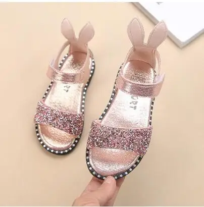 

Summer Kids Shoes Children Toddler Fashion Princess Shoes Rhinestone Rabbit Ears Girls Casual Sandals Size 21-36