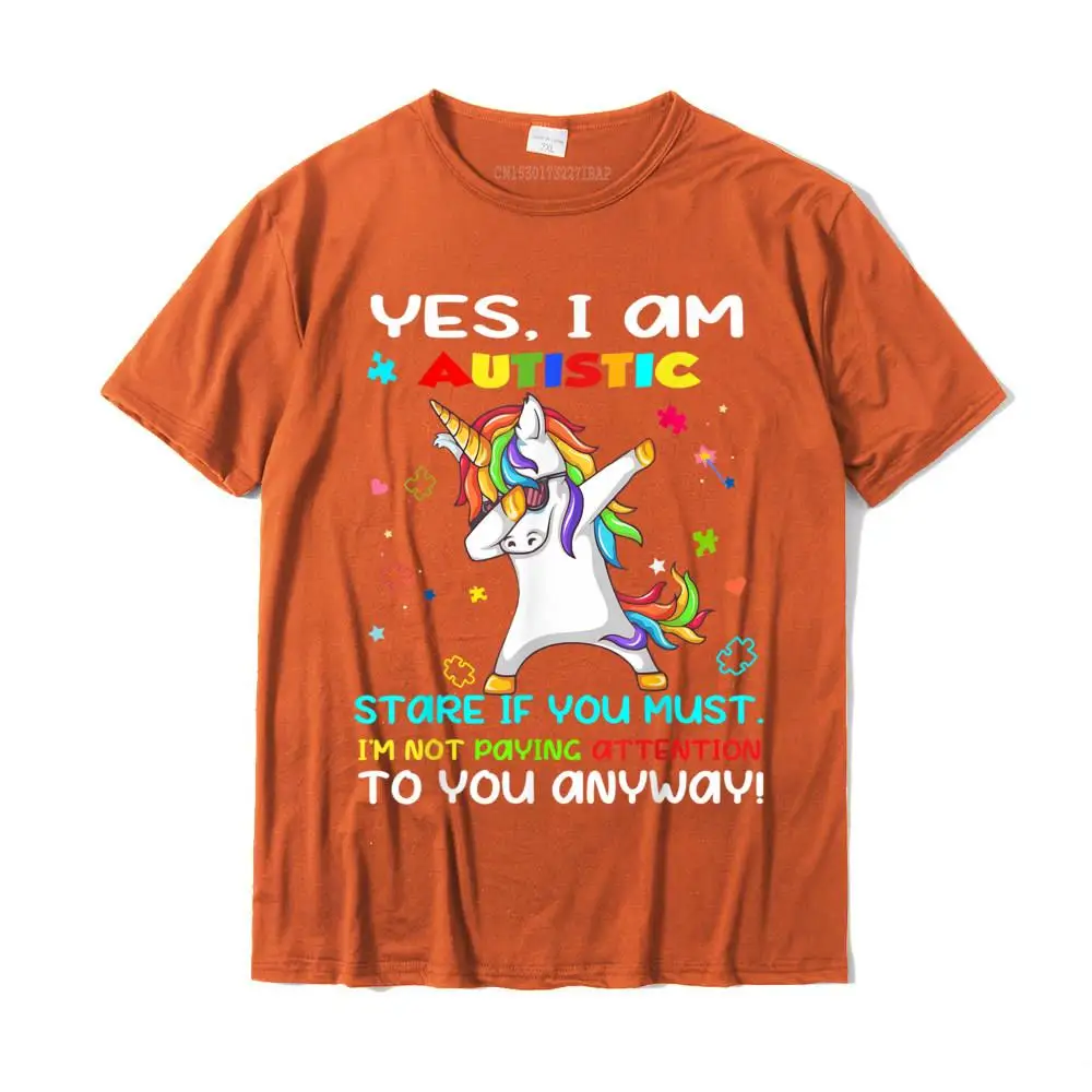 Simple Style Gift Tshirts Plain Summer Fall Short Sleeve O Neck Tops Shirts All Cotton Men Street Tee Shirt Wholesale Yes I Am Autistic Stare If You Must I'm Not Paying Attention__36396 orange