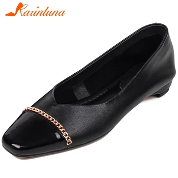

Karinluna New Fashion High Quality 2020 Slip-On Summer Shoes Woman Flats Female Mixed Colors Metal Decoration Flats Women Shoes