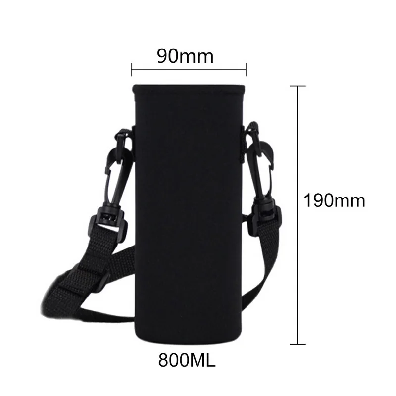 Спортивная сумка-переноска для бутылок с ремешком, неопреновая сумка-держатель для воды, плечевой ремень, черная сумка-переноска для бутылок