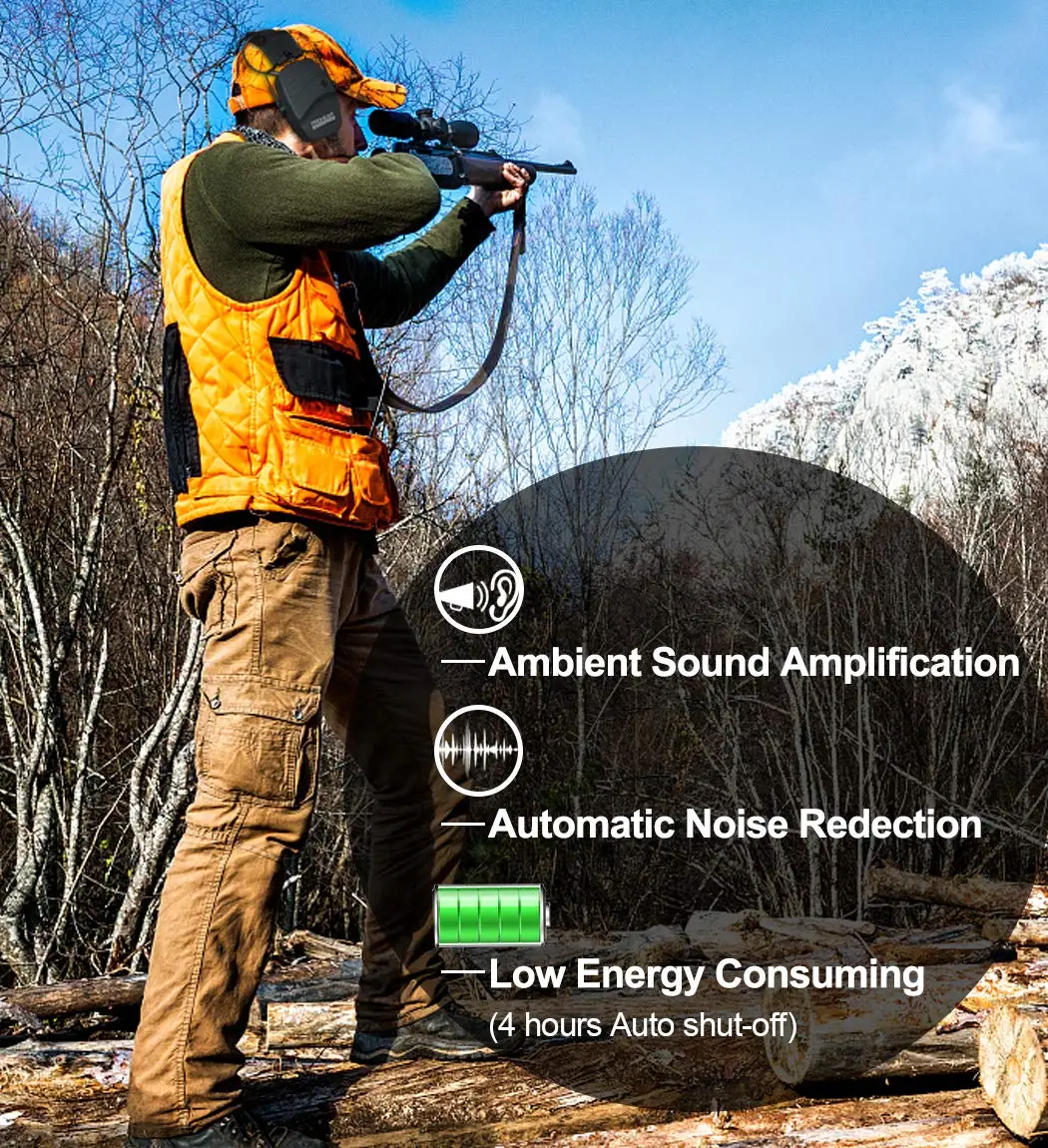 Zohan proteção de ouvido tiro eletrônico amplificação