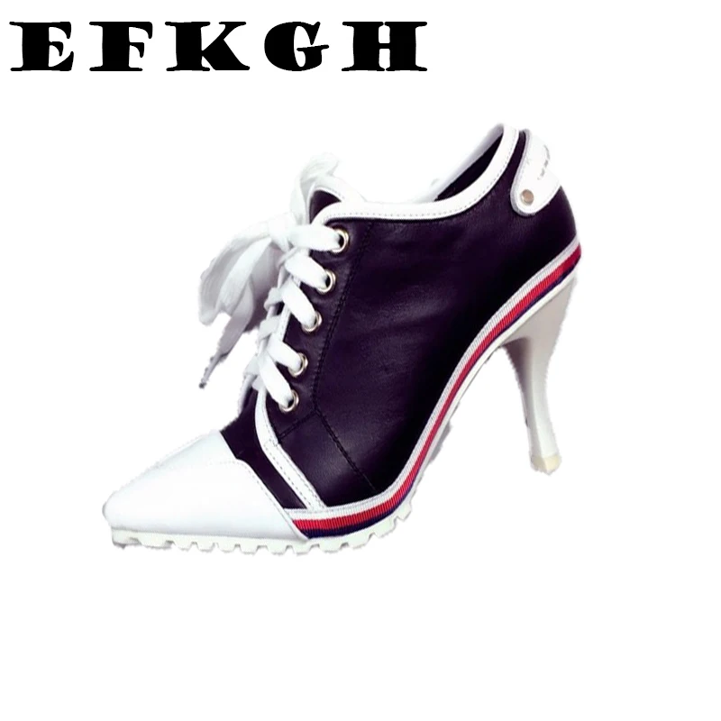 

Women Pumps European High Heels 8.5CM Leather Casual Candy Color Pointed Women Shoes Escarpins Femme Bovine Caramelo Punta Shoes
