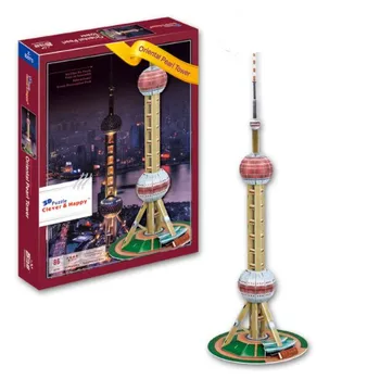 

Shanghai Oriental Pearl Builing Education 3D Paper DIY Jigsaw 3452 Puzzle Model Educational Toy Kits Children Boy Gift Toy