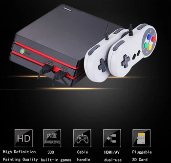 

Support HDMI/AV line interface dual handle video game built-in 300 game card non repetitive retro games Support for TF console