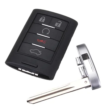 

Smart Remote Key Shell Fob Case 5 Button with Small Uncut Blade For Cadillac DTS CTS STS XTS 2005 2006 2007 2008 2009 2010-2014
