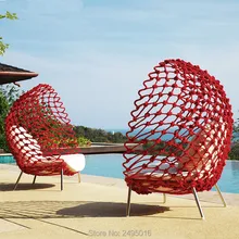 2pcs/set Egg type outdoor table and chair model room rattan chair sofa garden living room table and chairs creative furnitur