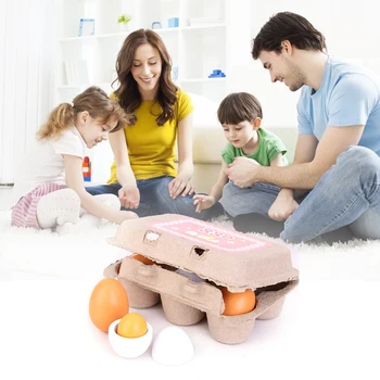

Simulation Eggs Fake Duck Eggs Wooden Game Set Kids Kitchen Pretend Play Toy Set Children Early Education Toys