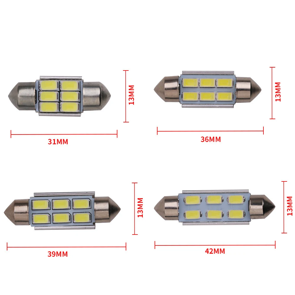 1 шт. фестон CANBUS 31 мм 36 39 41 C5W Led безотказсветодиодный 5630 5730 6 светодиодов Smd лампы