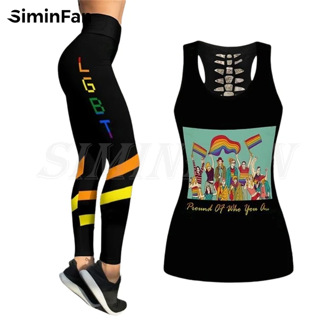 LGBT Pride Sunflower Rainbow 3D Printed Tank Top Legging Women Summer Vest  Pant Suits Female Outfit Two Piece Yoga Sportswear - AliExpress