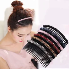 Peine insertado de 24 dientes para mujer, insertos de Peine de cristal, pinzas para el pelo coreanas, horquillas, diadema, accesorios para el cabello nupcial