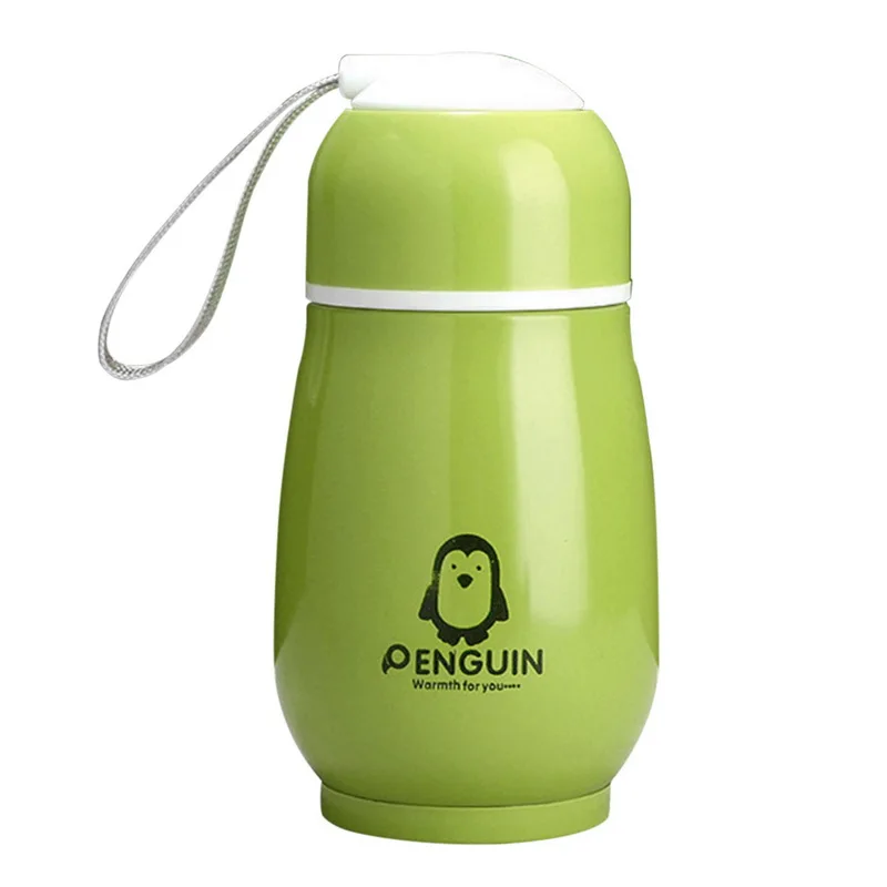 Small green 15.5x6cm 380ml Portable Travel Coffee Mug Vacuum Flask Thermo Water Bottle Car Mug Thermocup Stainless Steel Thermos Tumbler Cup - Цвет: Small green 15.5x6cm