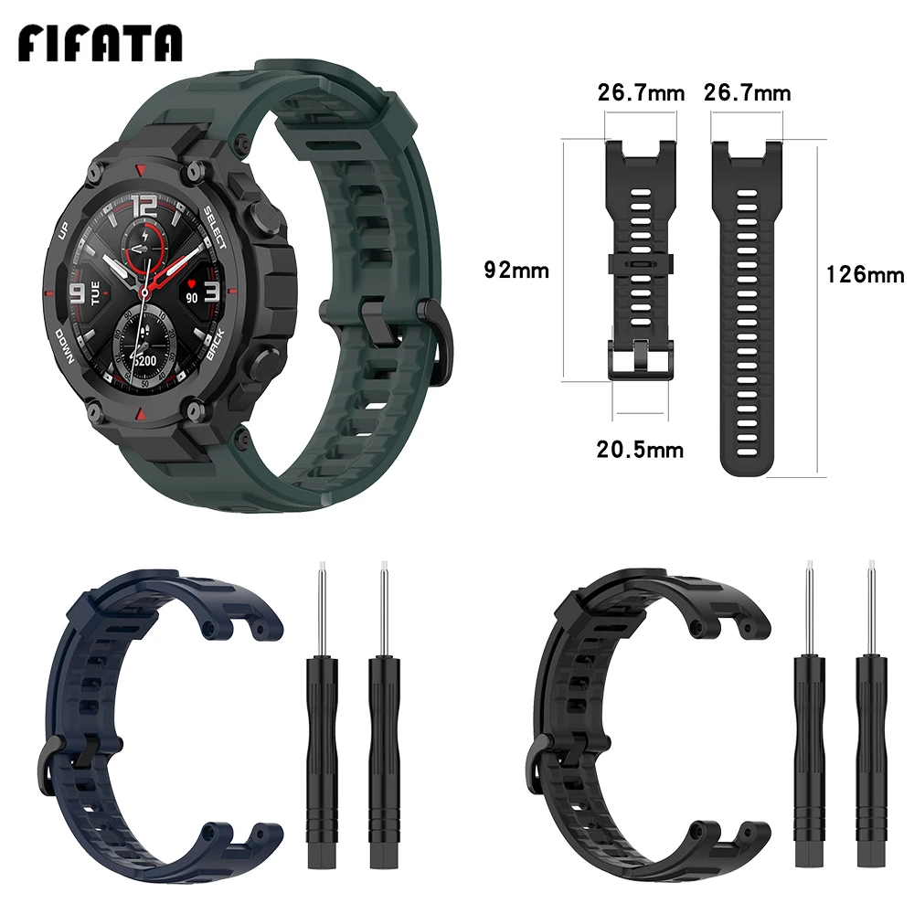 Новый Силиконовый ремешок для часов FIFATA 2020 Xiaomi Amazfit T-Rex сменный спортивных T-rex |
