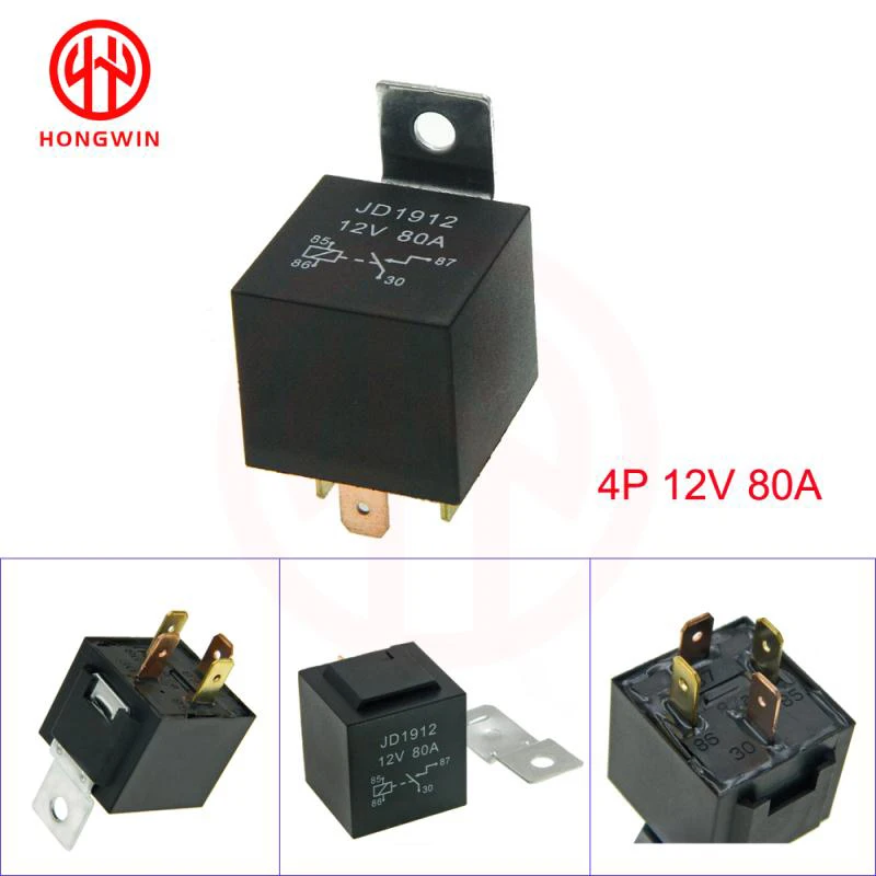 Jd1912 Relè Auto 12V 24V 80A 4Pin Dc Amp Spdt Relè Avviamento Auto Relè Automatico Universale Per Motorino Di Avviamento Relè Automobilistico