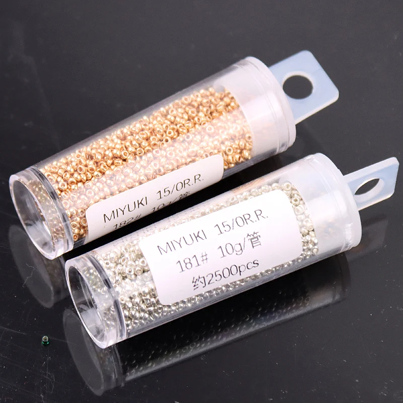 15/0 RR Round Miyuki Glass Seedbeads Japan Imported Beads 1.5mm Metallic Golden Silver DIY For Garments Accessories 10g | Дом и сад