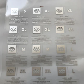 

Custom Clothing Wash Heat Transfer Labels Plastic Washing Size Labels For Clothes Personality Name Logo Customized 1000pcs a lot