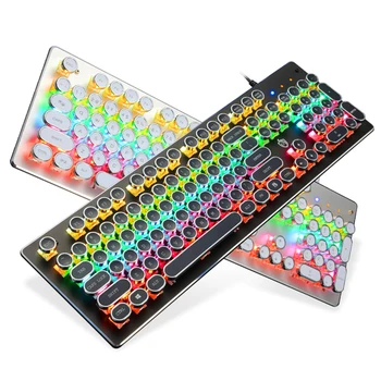 

USB Powered Illuminated Mechanical Keyboard 104 Keys Gaming Keyboard Operated 9 Vivid Lighting Effects for Computer Laptop