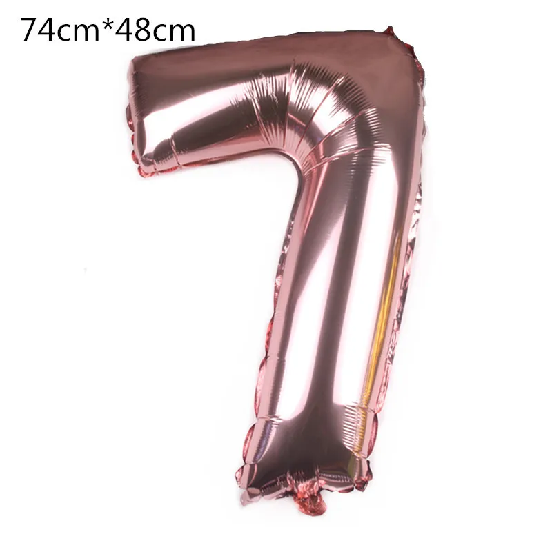 pink7 32 дюйма номер воздушный шар из фольги воздушный шар цвета: золотистый, серебристый синий цифровой Globos одежда для свадьбы, дня рождения украшения Baby Shower поставки - Цвет: pink7
