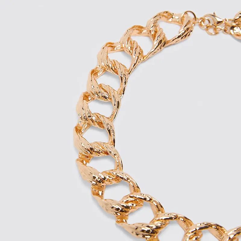 JJFOUCS ZA, женское винтажное ожерелье из сплава золотого цвета с цепочкой, соединительное звено подвеска, массивное ожерелье, вечерние, Свадебные колье, модное ювелирное изделие