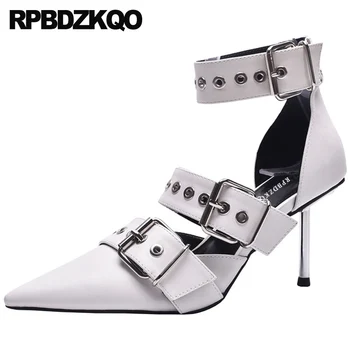 

scarpin white chic size 4 34 stiletto pointed toe ladies brand pumps high heels women fashion 2019 summer shoes sandals thin