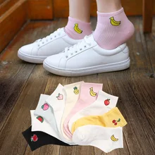 Г. Новые весенне-летние носки-башмачки с рисунком свежих фруктов белые удобные хлопковые носки для женщин и девочек, носки милые забавные, 2 пары