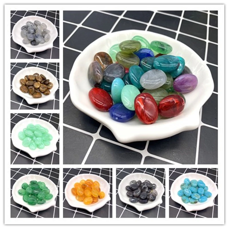 Новинка 10 шт. 20x15mm акриловые бусины колье и сережек с голубыми аксессуары для
