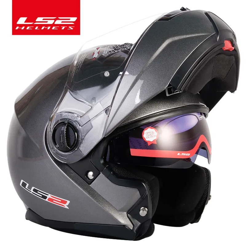 LS2 FF325 флип-ап мотоциклетный шлем двойной солнцезащитный объектив полный шлем для мотогонок шлемы