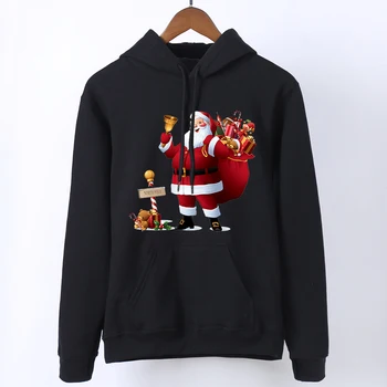

Merry Christmas And New Year Hoodies Women Funny Spring Autumn Hoodie Santa And Rudolph Female Sweatshirt Tracksuit Sportswear