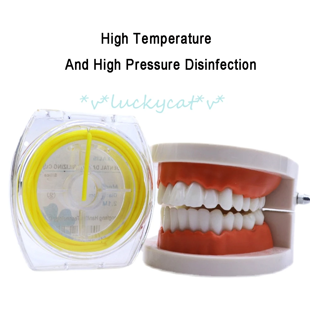 

new 1 Roll Dental Rubber Dam Stabilizing Cord Wedges Elastic Clamps Sheets 2.1mlength 1.8mm Dia Dentistry Instrument use tool