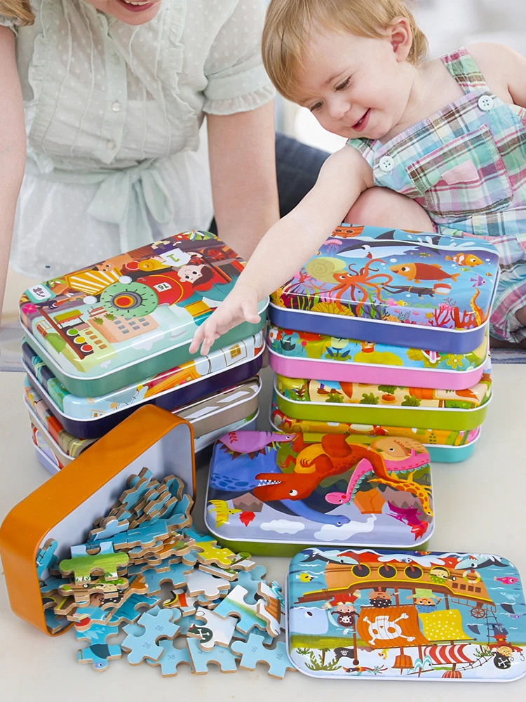 

Wooden Baby Puzzle Jigsaw Early Educational Puzzle Intellectual Development Toys Thinking Game Cartoon Exquisite Drawing Jigsaw
