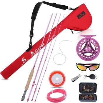 

Sougayilang 4 Section Fly Fishing Rod Set 2.7M Fly Rod and 5/6 Fly Reel Combo with Fishing Lure Line Box Set Fly Fishing Tackle