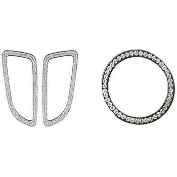 

2Pcs Dashboard Air Vent Outlet Cover for Benz E Class W213 & Crystal Car Start Stop Ignition Push Key Button Outer Ring