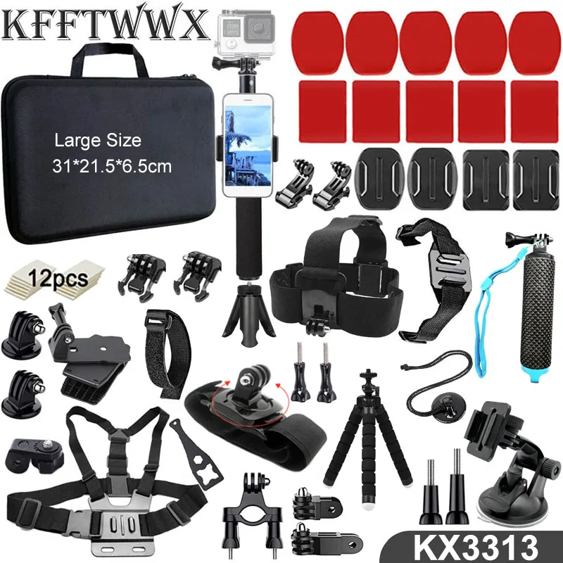 Набор аксессуаров KFFTWWX для Gopro Hero 10 9 Black 8 7 6 5 4 3 Крепление штатива SJCAM SJ4000 Yi DBPOWER AKASO