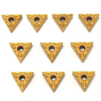 

10x TNMG 160404 Golden Lathe Carbide Triangular Tips Inserts Cutting Tool New