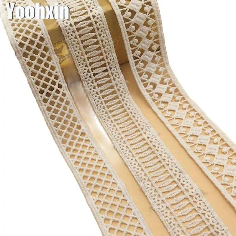 HOT White Water soluble Embroidery flower lace fabric trim ribbon DIY sewing applique collar craft guipure dress wedding decor | Дом и сад