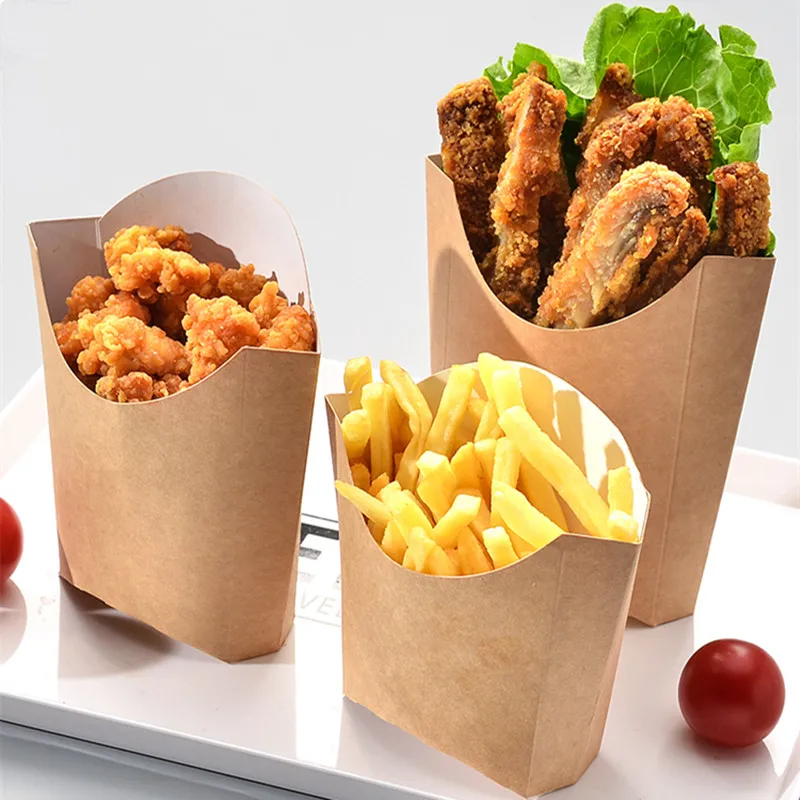 

50pcs French fries kraft paper cup party birthday ciname favor disposable snack chicken rice fried chicken takeaway package cups